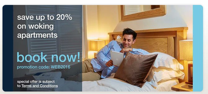book now - save up to 20% on woking apartments